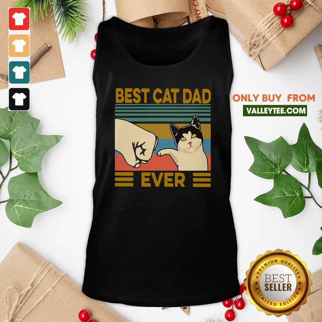 High Quality Best Cat Dad Ever Vintage Shirt - Image 5