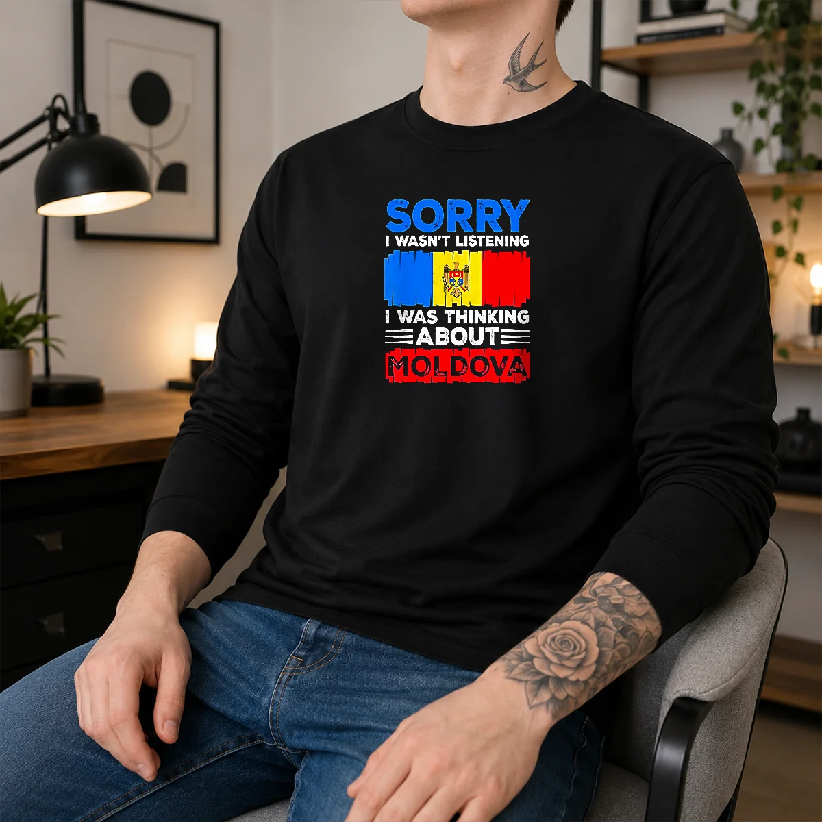 Original Sorry I Wasn'T Listening I Was Thinking About Moldova Shirt - Image 6