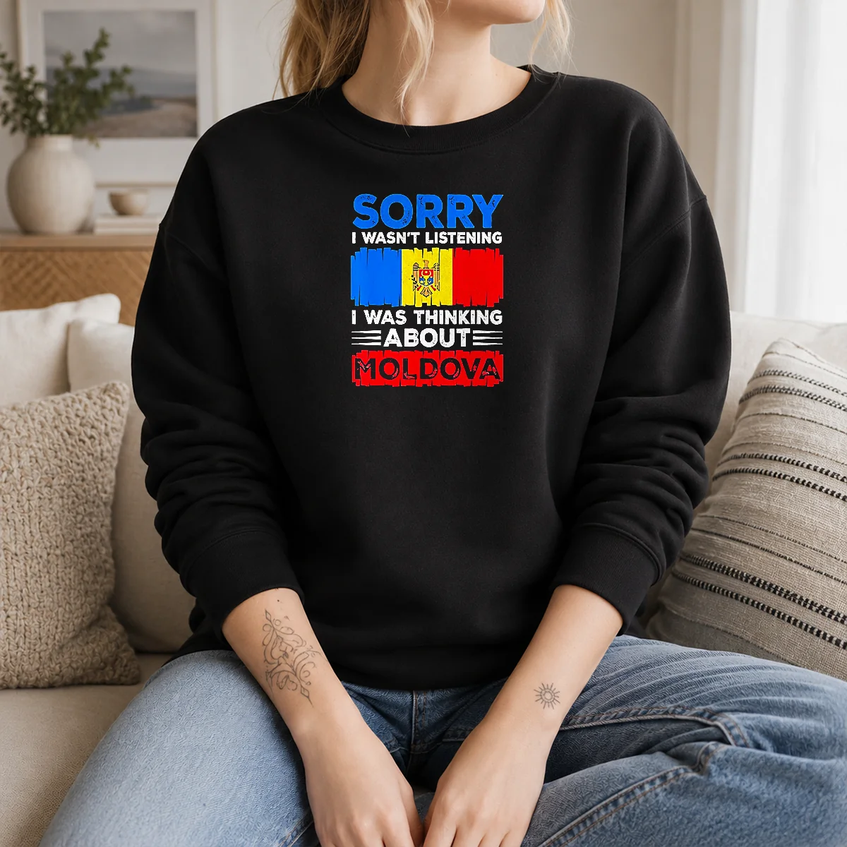 Original Sorry I Wasn'T Listening I Was Thinking About Moldova Shirt - Image 7