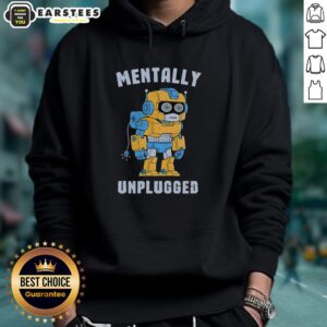 Alternative view of Good Robot Mentally Unplugged Retro T-Shirt