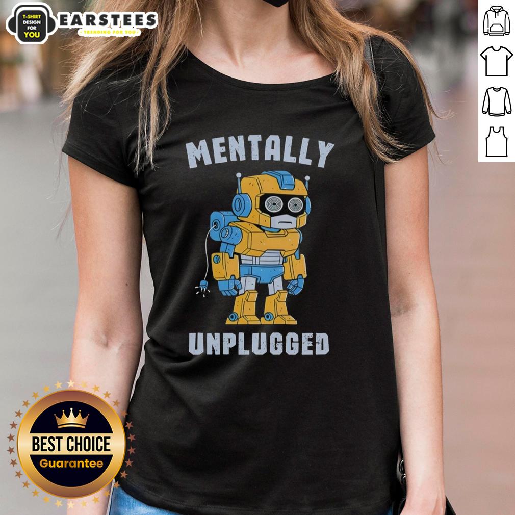 Good Robot Mentally Unplugged Retro T-Shirt - Image 3
