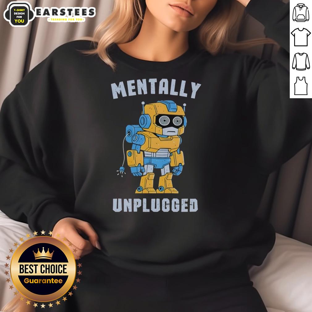 Good Robot Mentally Unplugged Retro T-Shirt - Image 5