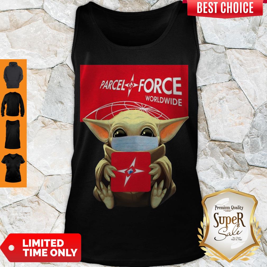 Premium Baby Yoda Face Mask Hug Parcel Force Worldwide Shirt - Image 4