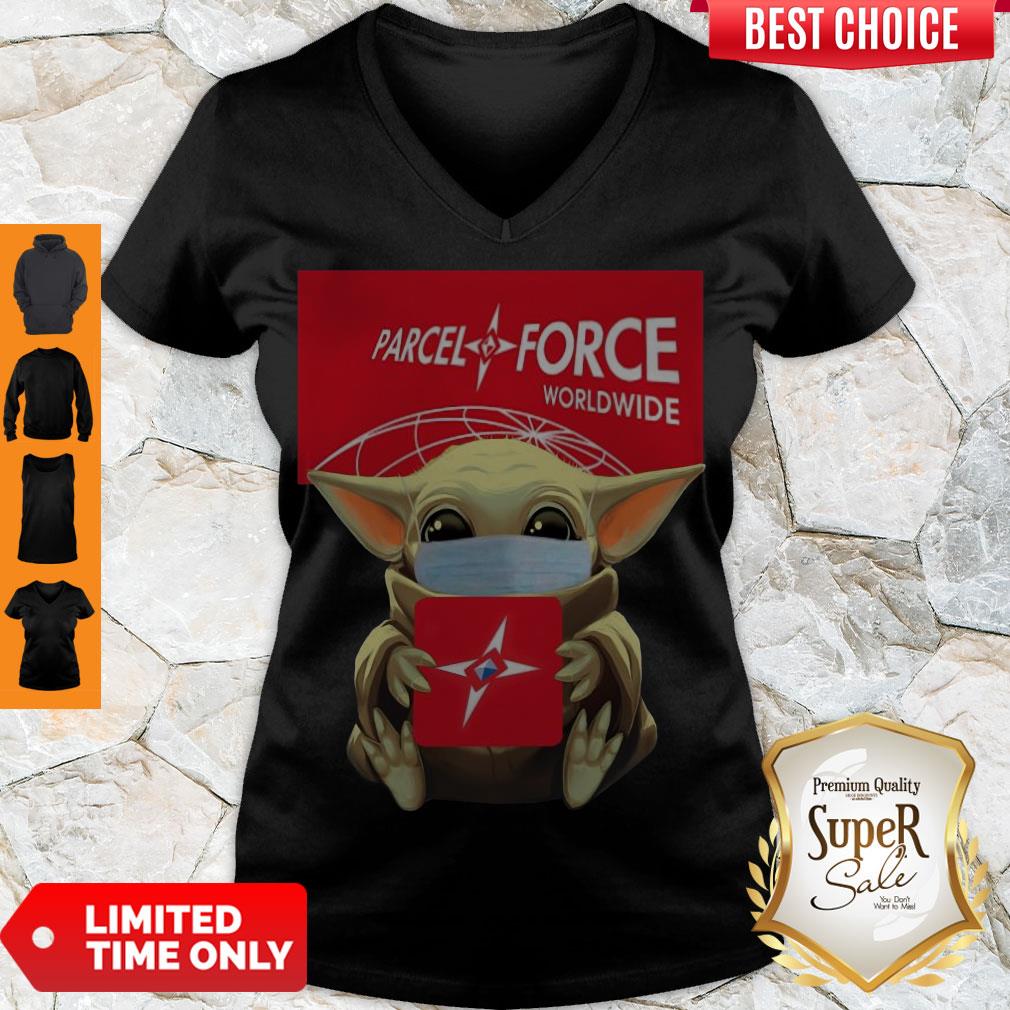 Premium Baby Yoda Face Mask Hug Parcel Force Worldwide Shirt - Image 5