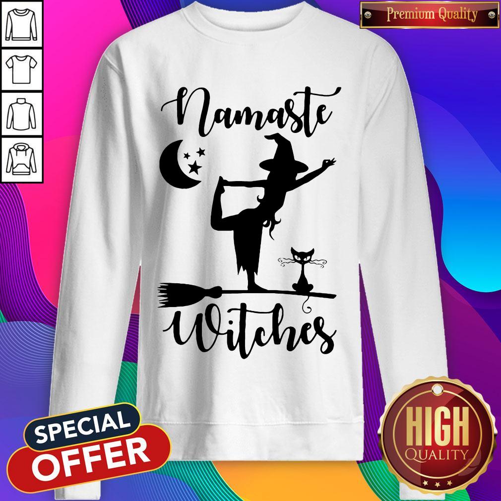 Awesome Namaste Witches Cat Halloween Shirt - Image 4