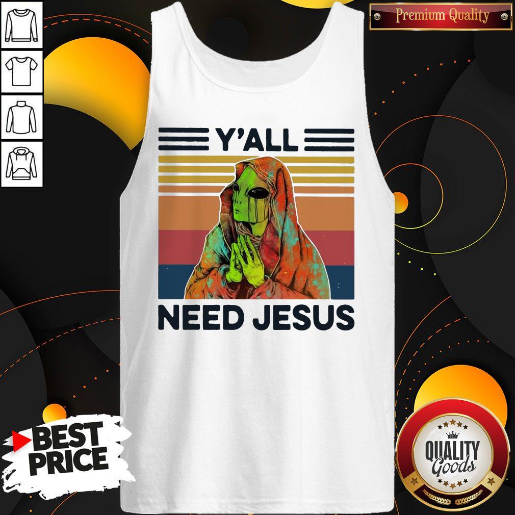 Y’all Need Jesus Alien Vintage Retro Shirt - Image 3