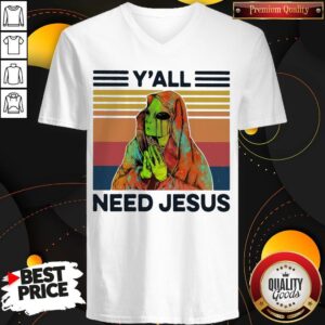 Alternative view of Y’all Need Jesus Alien Vintage Retro Shirt