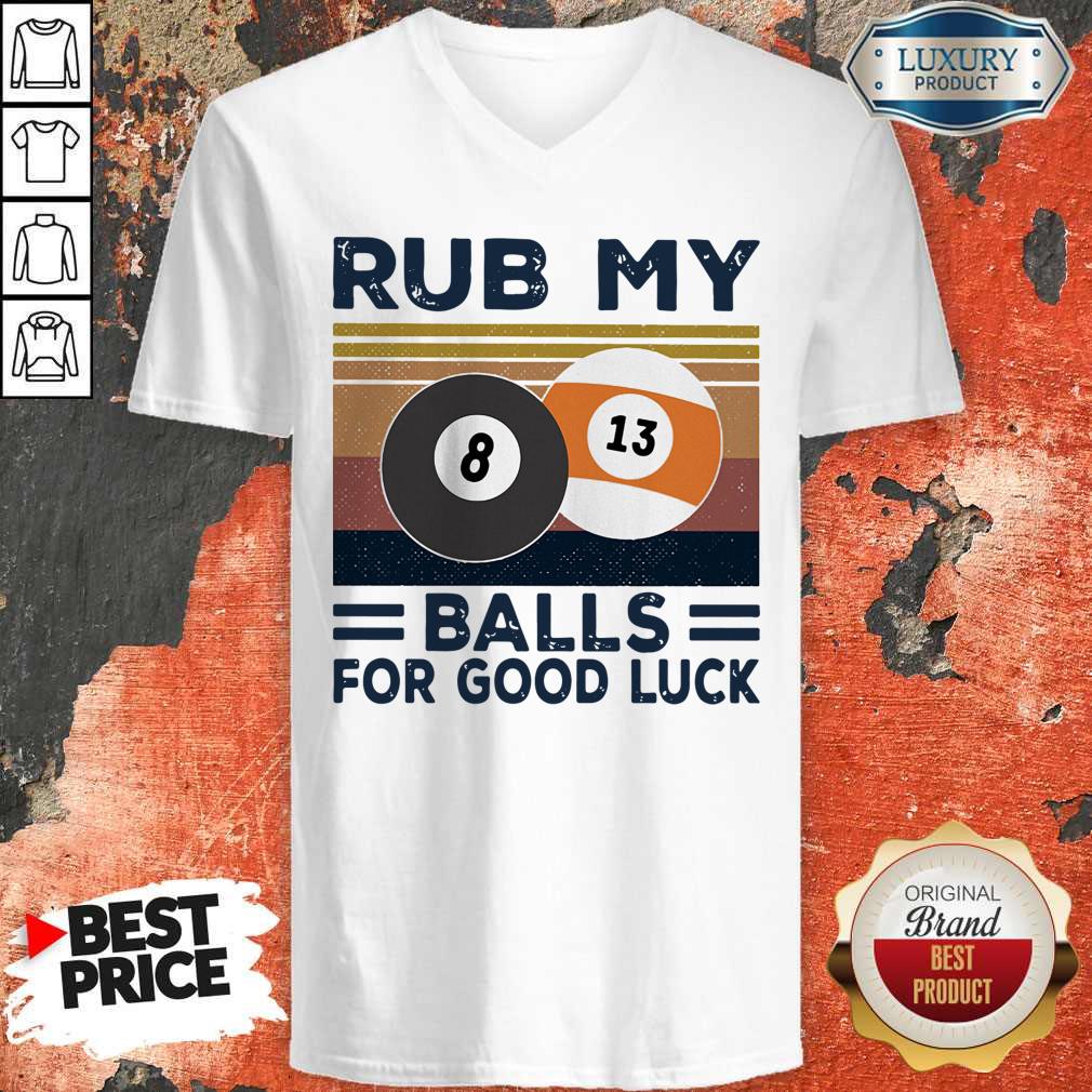 Original Billiard Rub My Balls For Good Luck Vintage Shirt - Image 3