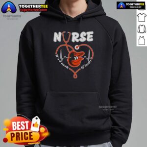 Alternative view of Nice Baltimore Orioles MLB Nurse It’s A Work Of Heart Stethoscope T-Shirt