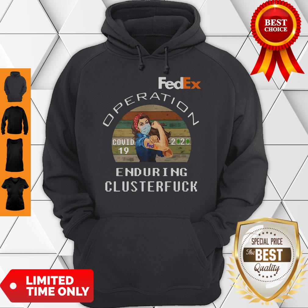Strong Woman Tattoos FedEx Operation Covid19 2020 Enduring Clusterfuck Mask Shirt - Image 2