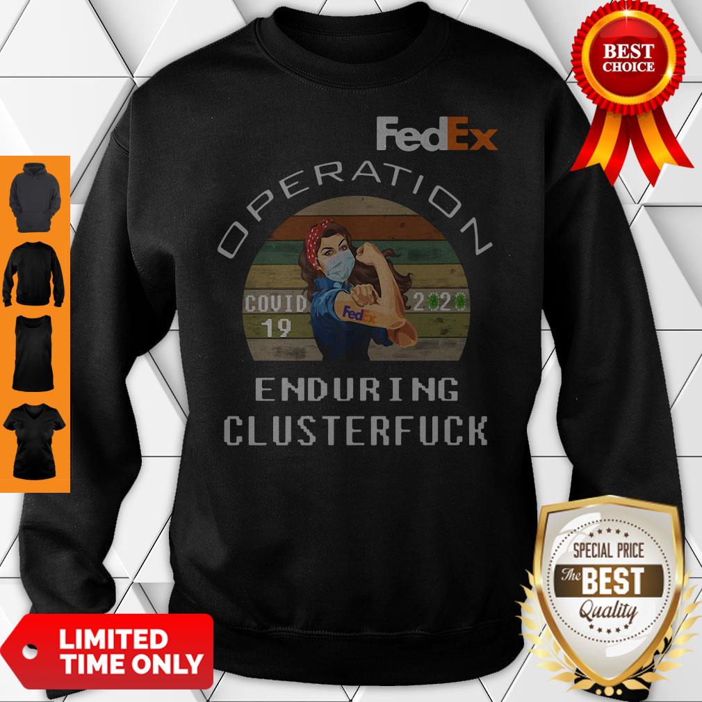 Strong Woman Tattoos FedEx Operation Covid19 2020 Enduring Clusterfuck Mask Shirt - Image 5