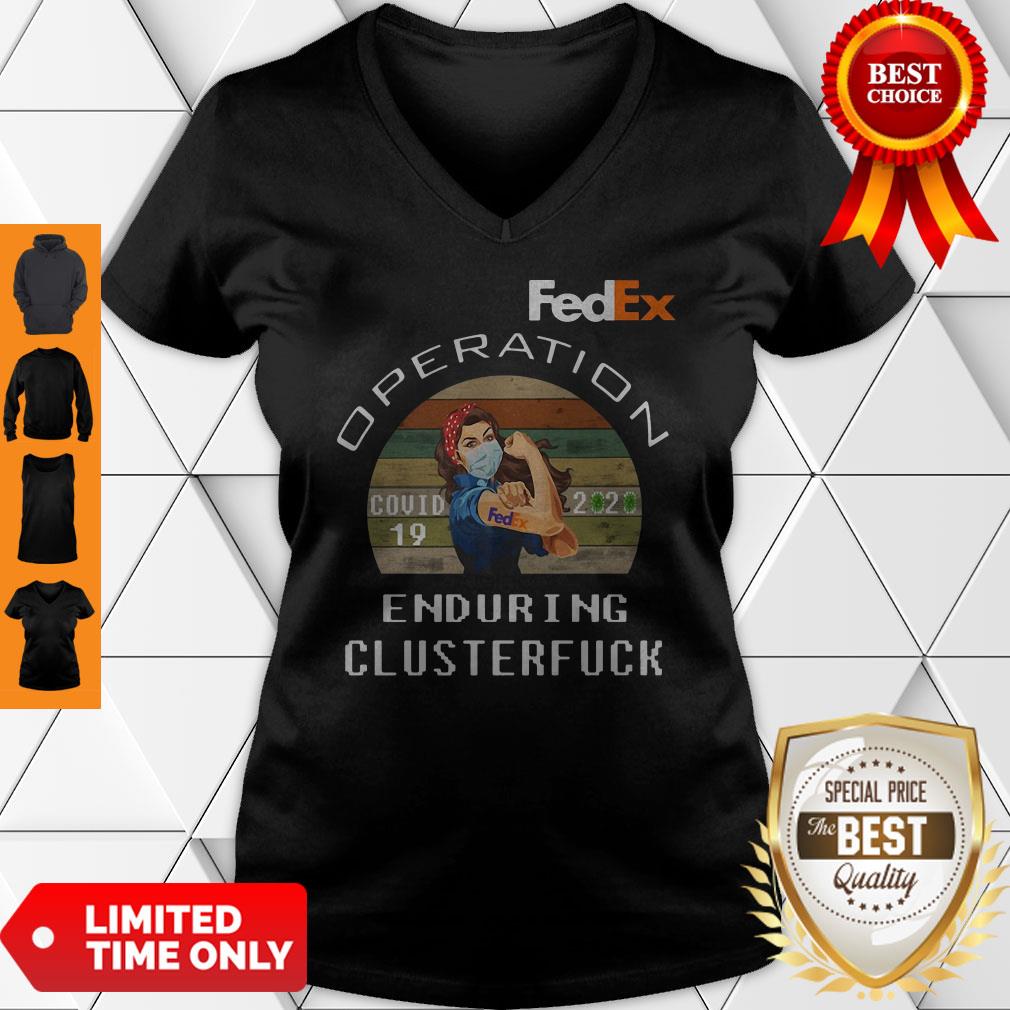 Strong Woman Tattoos FedEx Operation Covid19 2020 Enduring Clusterfuck Mask Shirt - Image 3