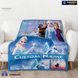 Alternative view of Official Disney Frozen Elsa & Friends Journey Collage Blanket Fleece Customized Blanket