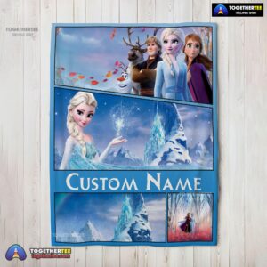 Official Disney Frozen Elsa & Friends Journey Collage Blanket Fleece Customized Blanket