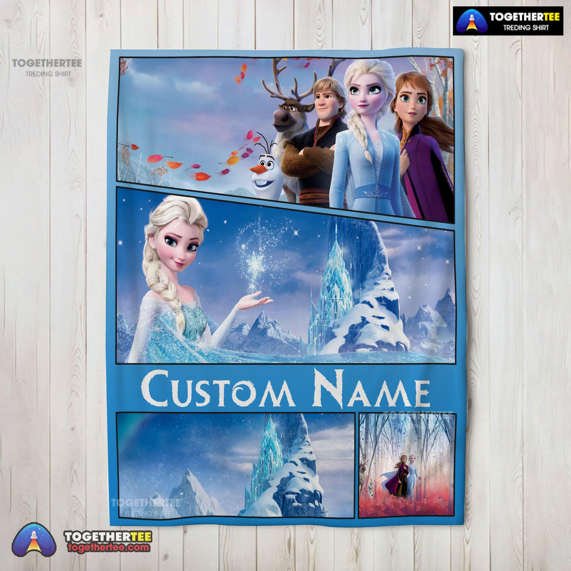 Official Disney Frozen Elsa & Friends Journey Collage Blanket Fleece Customized Blanket