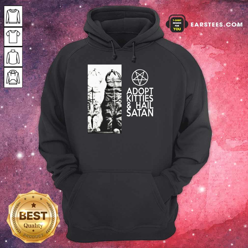 Fantastic Adopt Kitties And Hail Satan Shirt - Image 4
