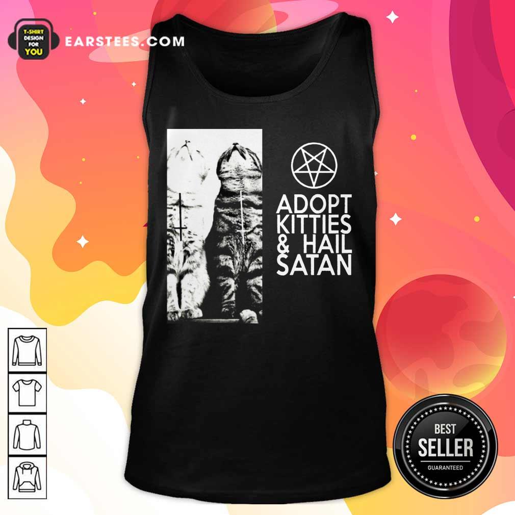 Fantastic Adopt Kitties And Hail Satan Shirt - Image 2