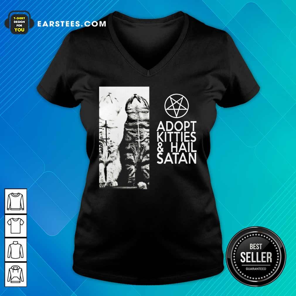 Fantastic Adopt Kitties And Hail Satan Shirt - Image 5