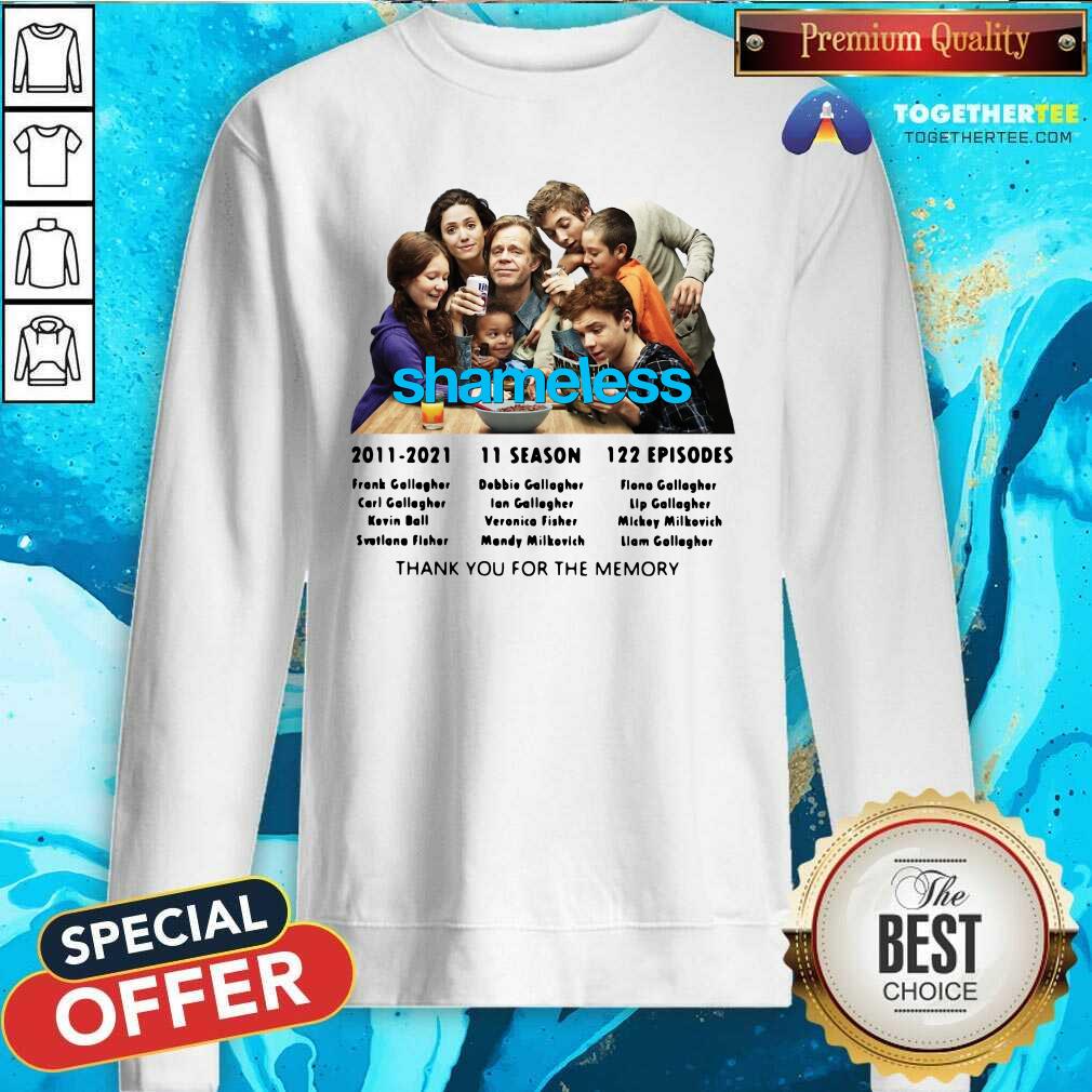Top Shameless 2011 2021 11 Season 122 Episodes Thank You For The Memory Shirt - Image 4