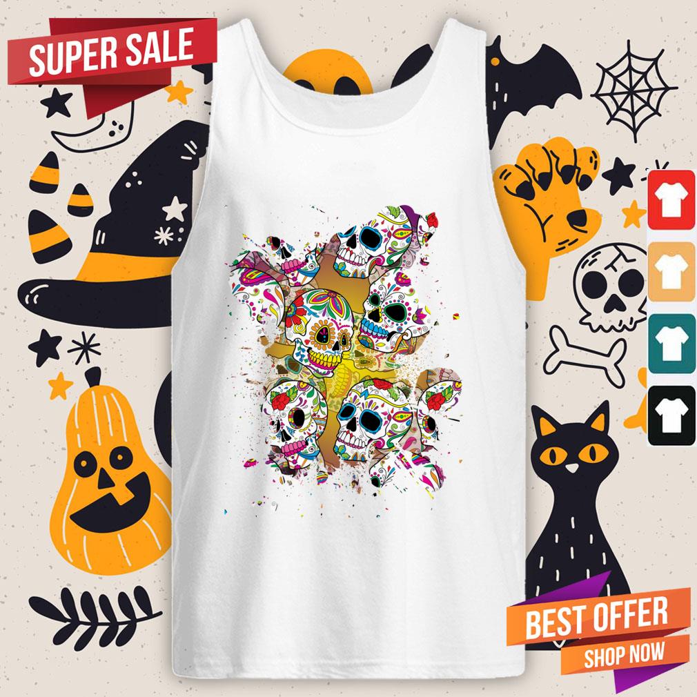 Dia De Muertos Day Of The Dead Sugar Skulls Shirt - Image 3