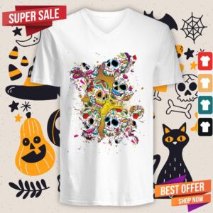 Alternative view of Dia De Muertos Day Of The Dead Sugar Skulls Shirt