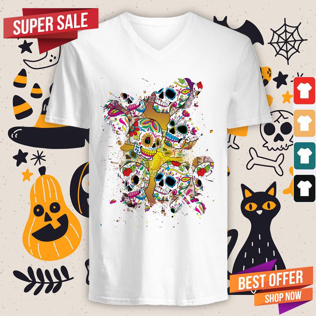 Dia De Muertos Day Of The Dead Sugar Skulls Shirt - Image 2