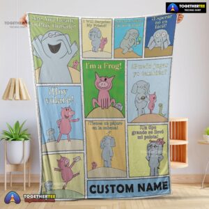 Official Cartoon Elephant & Piggie Blanket Fleece Customized Blanket