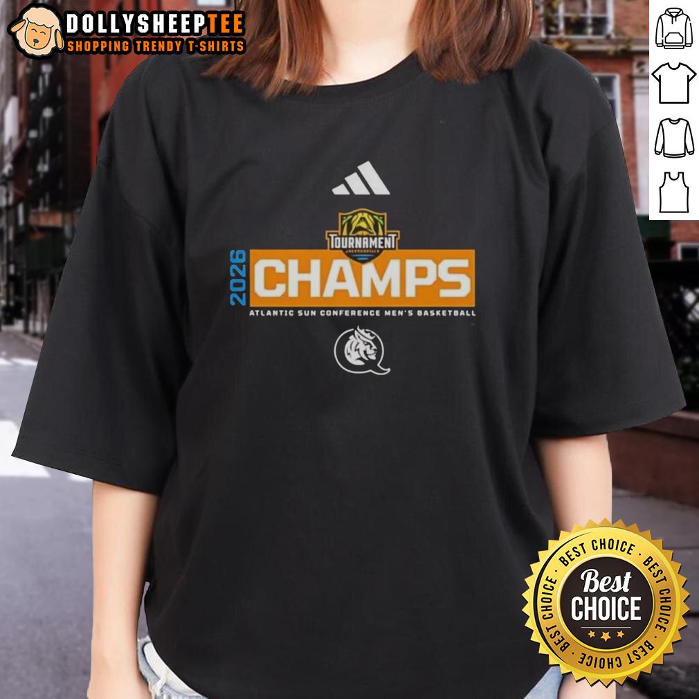 Top Queens Royals 2026 Atlantic Sun Conference Mens Basketball Tournament Champions Shirt - Image 4