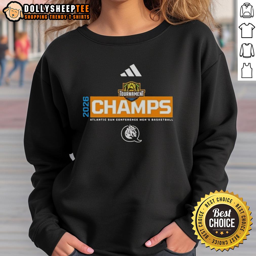 Top Queens Royals 2026 Atlantic Sun Conference Mens Basketball Tournament Champions Shirt - Image 3