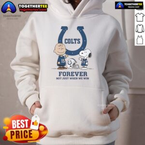 Alternative view of Original Indianapolis Colts Charlie Brown Snoopy Colts Forever Not Just When We Win T-Shirt
