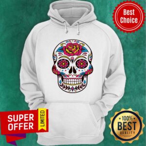 Alternative view of Colorful Flowers Sugar Skull Face Day Of The Death Shirt
