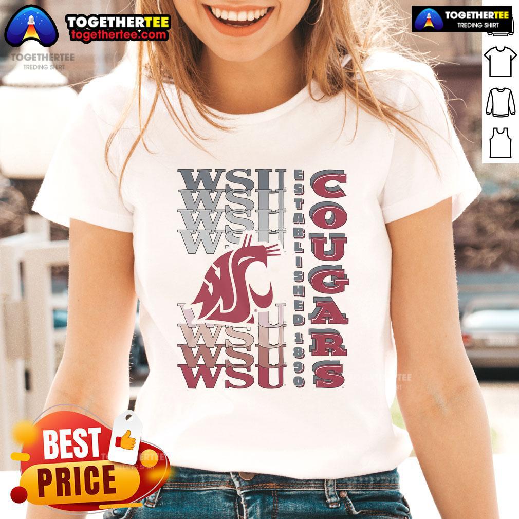 Nice Washington State Cougars Gradient Wordmark T-Shirt - Image 3