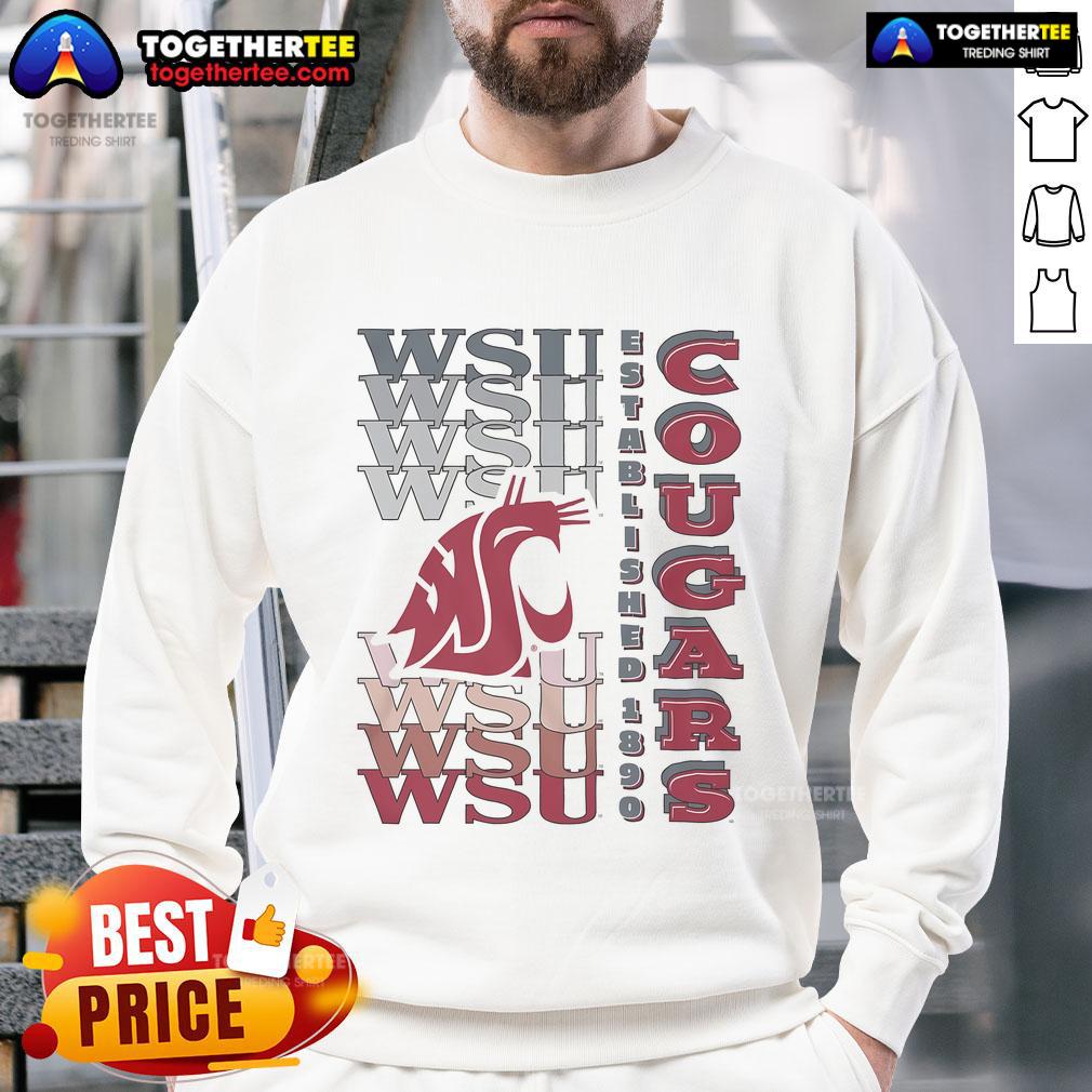 Nice Washington State Cougars Gradient Wordmark T-Shirt - Image 5
