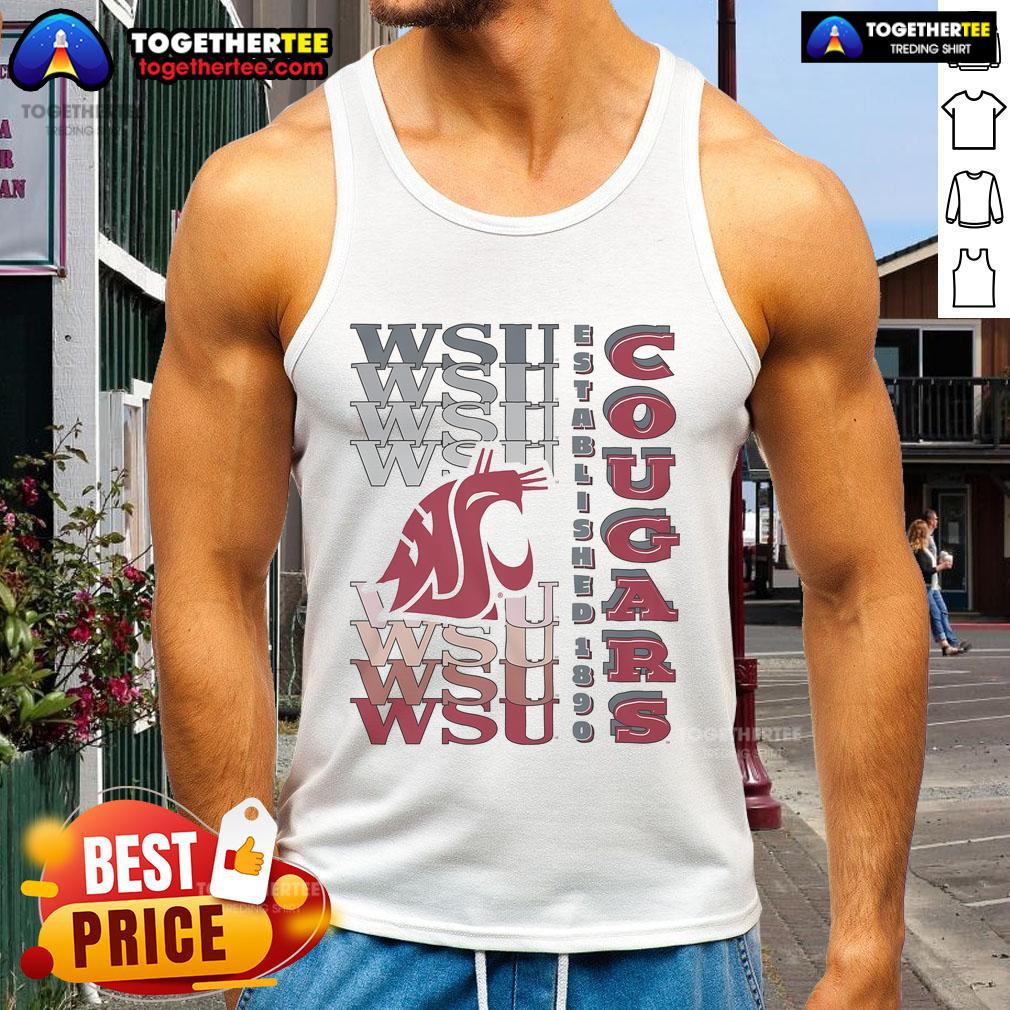 Nice Washington State Cougars Gradient Wordmark T-Shirt - Image 4