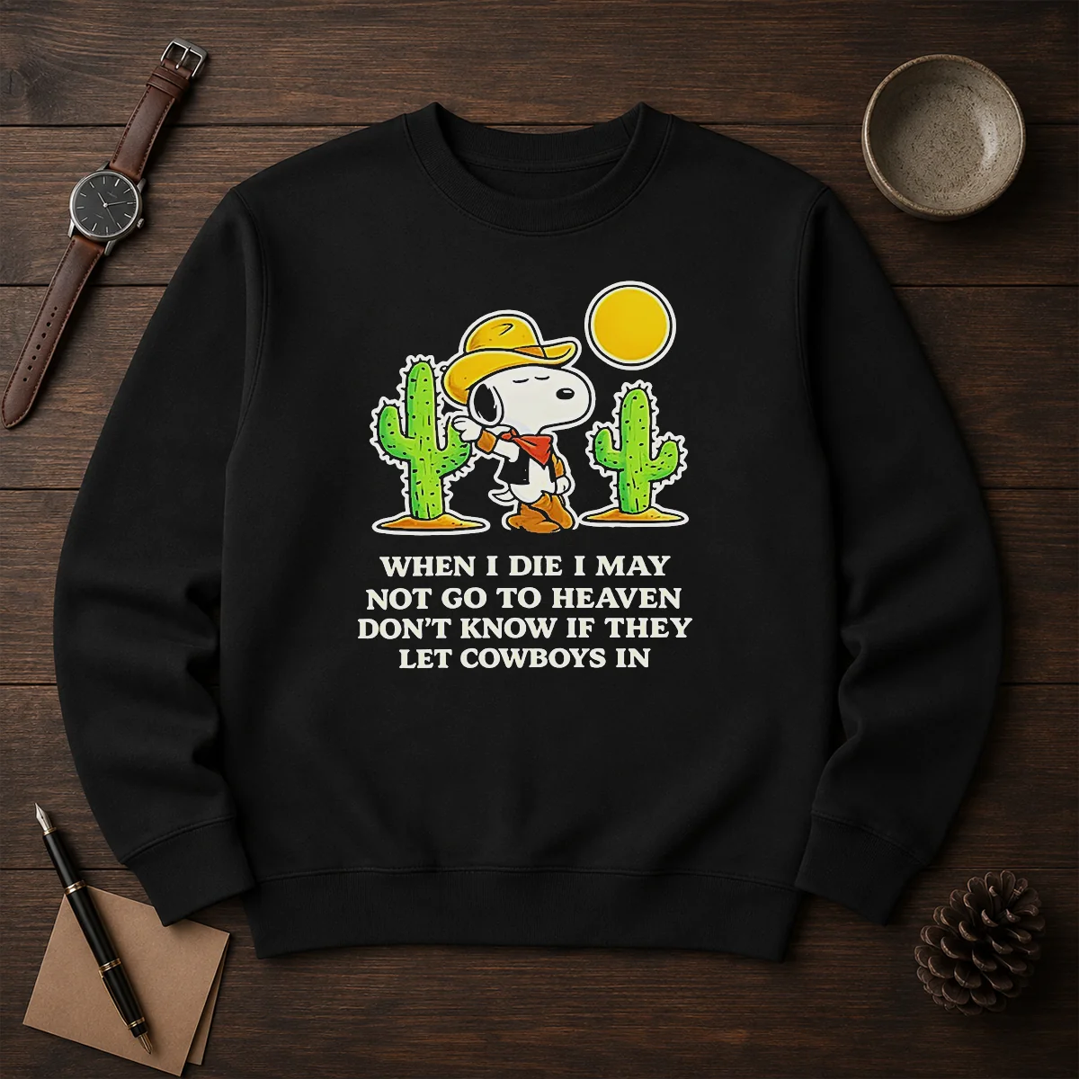 Original Snoopy Cowboy When I Die I May Not Go To Heaven Shirt - Image 7