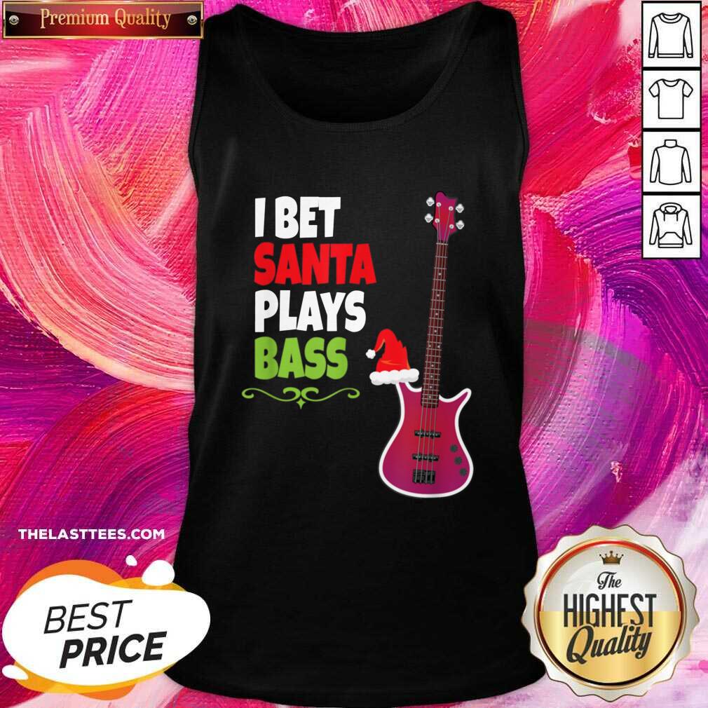Official I Bet Santa Plays Bass Guitar Christmas Shirt - Image 3