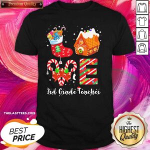 Perfect Socks House 3rd Grade Teacher Merry Christmas Shirt