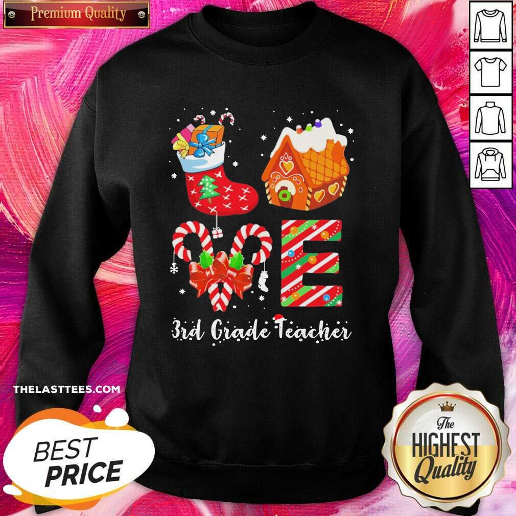Perfect Socks House 3rd Grade Teacher Merry Christmas Shirt - Image 4