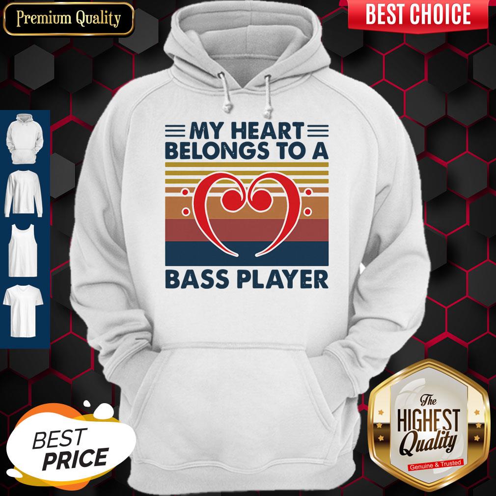 Nice Bass Guitar My Heart Belongs To A Bass Player Vintage Shirt - Image 5