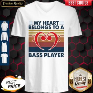 Alternative view of Nice Bass Guitar My Heart Belongs To A Bass Player Vintage Shirt