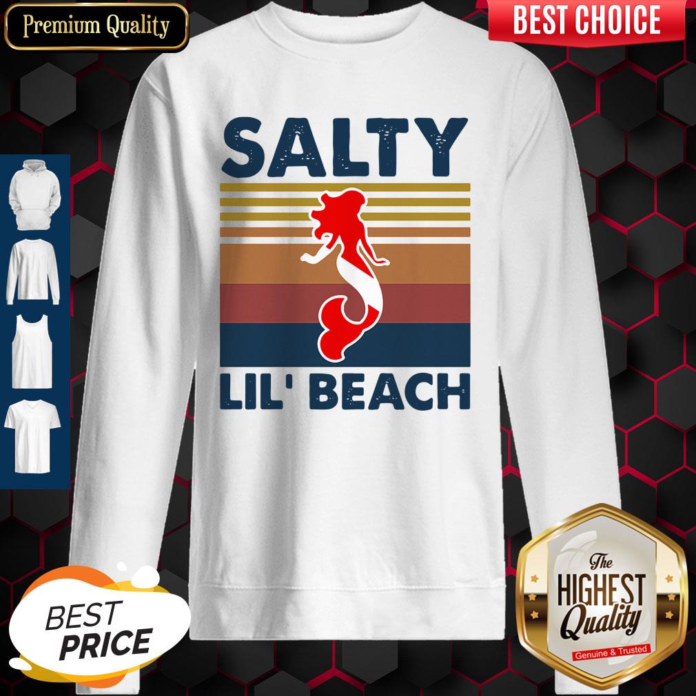 Premium Mermaid Salty Lit' Beach Vintage Shirt - Image 4