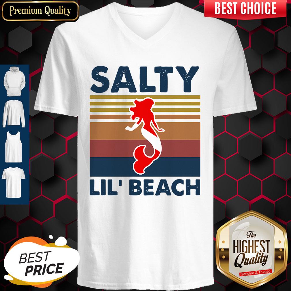 Premium Mermaid Salty Lit' Beach Vintage Shirt - Image 2