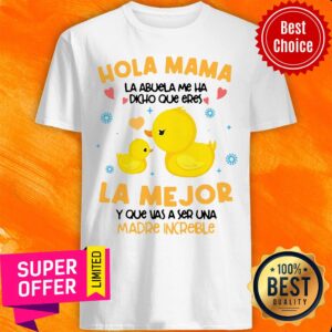 Hola Mama La Abuela Me Ha Dicho Que Eres La Me Jor Y Que Vas A Ser Una Madre Increible Shirt