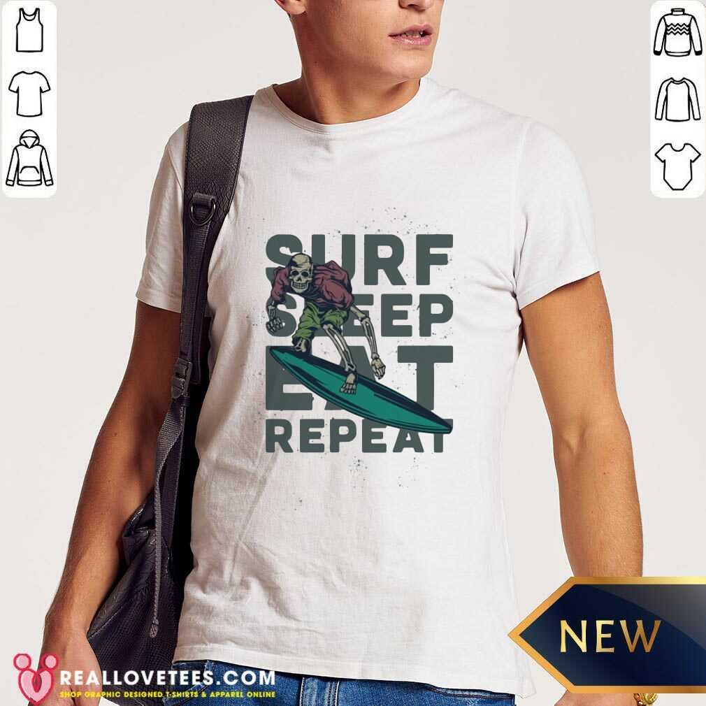 Skeleton Surf Sheep Eat Repeat Shirt