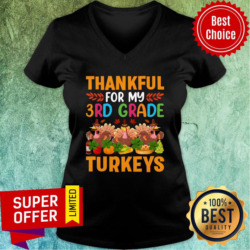 Thankful For My 3rd Grade Turkeys Chicken Shirt - Image 3