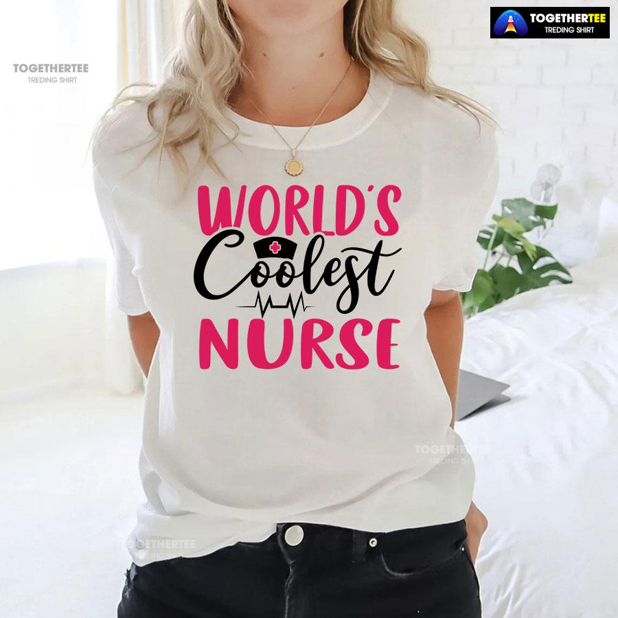 World’s Coolest Nurse Heartbeat T-Shirt - Image 3