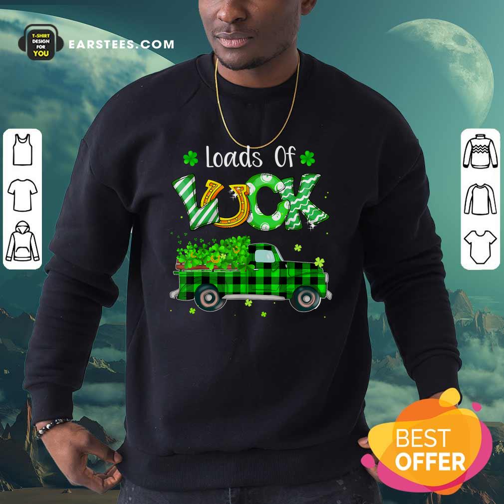 Official Loads Of Luck Truck Shamrock St Patricks Day Shirt - Image 5
