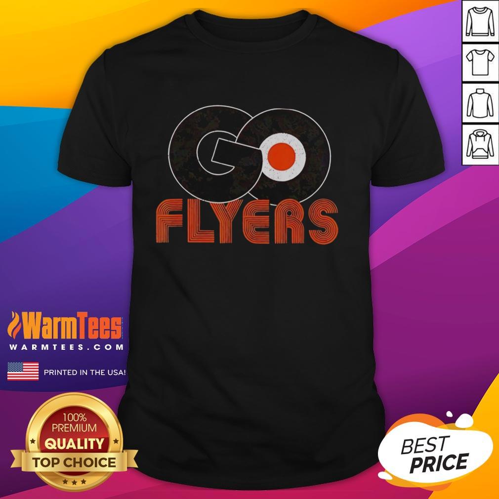 Nice Philadelphia Flyers Ice Hockey Let's Go Flyers Logo T-Shirt