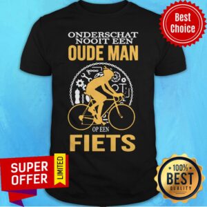 Premium Onderschat Nooit Een Oude Man Op Een Fiets Shirt