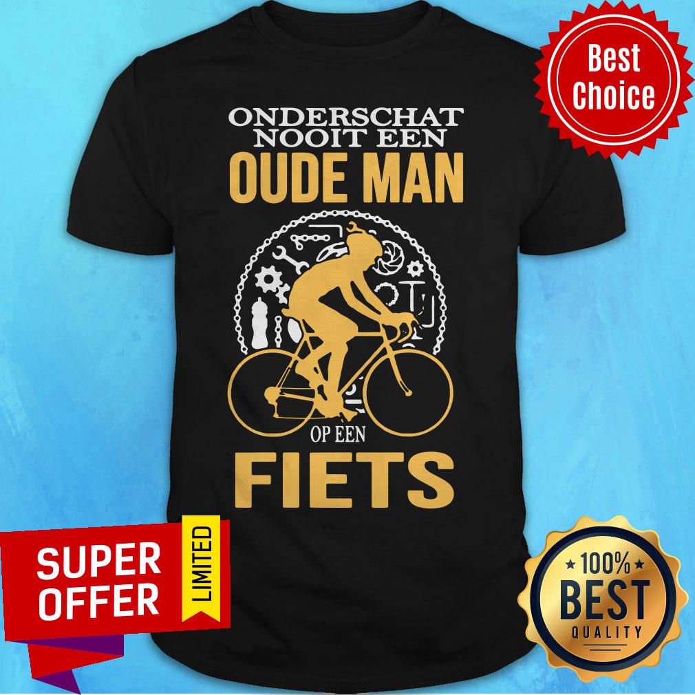 Premium Onderschat Nooit Een Oude Man Op Een Fiets Shirt